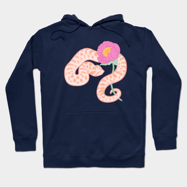 Pink Hognose and Peony Hoodie by starrypaige